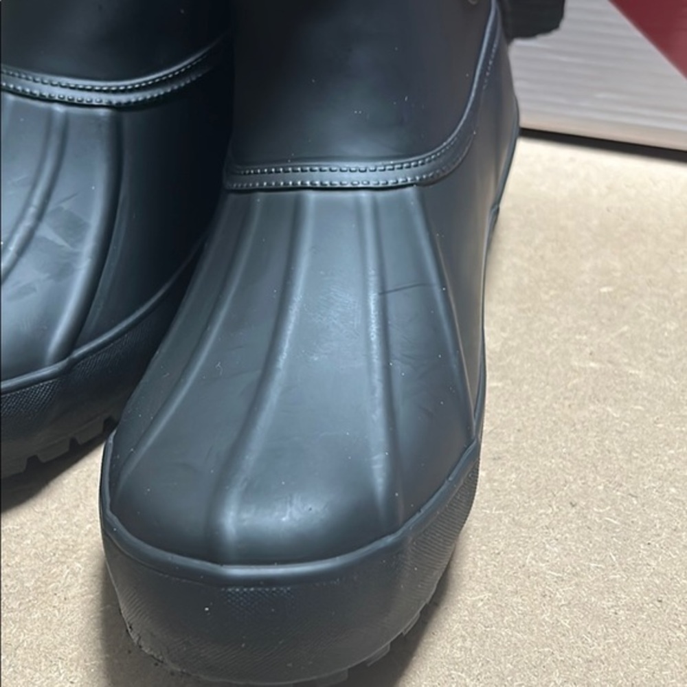 Chooka Ladies Chelsea Rain Boot Black Faux Fur Lined Duck Boot C11407936B Size 7 - Picture 2 of 7